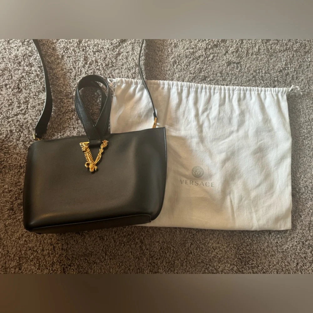 Versace Virtus Medium Bucket Bag. Back - Picture 9 of 14